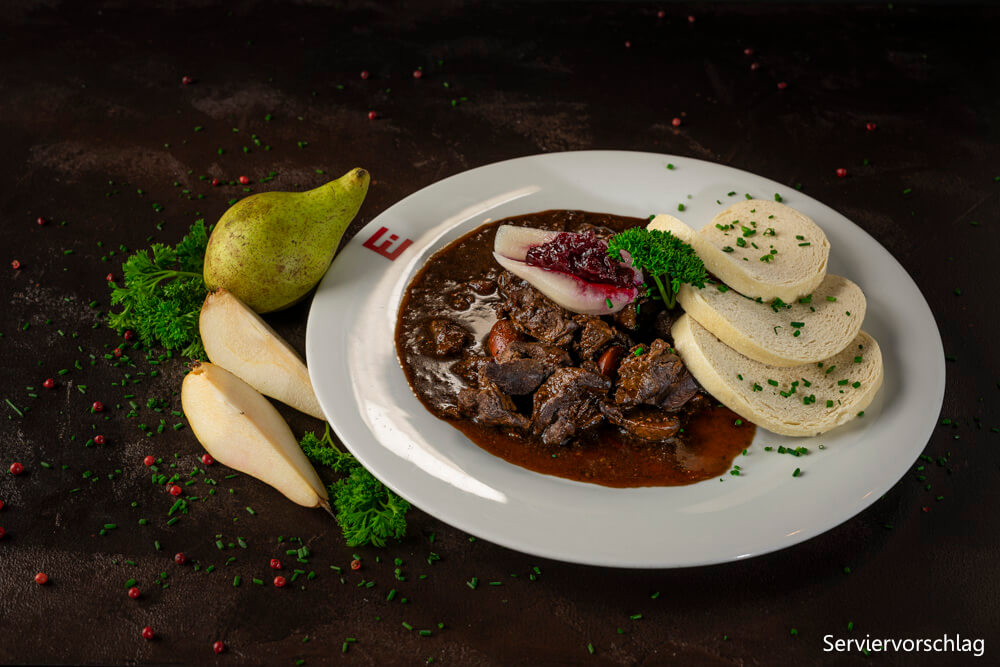 Wildgulasch Serviervorschlag